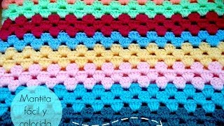 Manta fácil de GANCHILLO  Easy CROCHET blanket TUTORIAL [upl. by Dysart56]