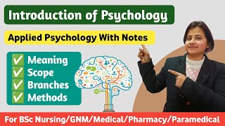 Introduction of Psychology in Hindi  Scope Branches And Methods of Psychology [upl. by Anitnoc]