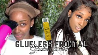 HOW TO REINSTALL LACE FRONTAL WIG AT HOME USING GOT2B FREEZE SPRAY [upl. by Einnad]