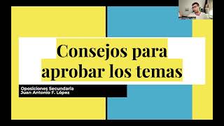 10 Consejos para aprobar las Oposiciones de Secundaria tema [upl. by Shiroma]