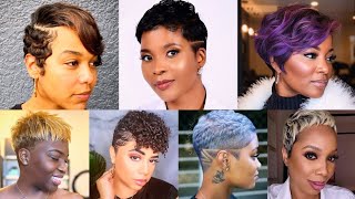 Black Womens Pixie Cut Hairstyles  Black Girl Natural Pixie Cut Black Hair  Weave Short Hairstyle [upl. by Juster893]