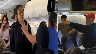 Female cop Officer Boards Plane Man Won’t Let Her Take Her Seat [upl. by Roseline]