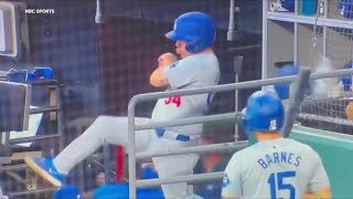 Dodgers bat boy saves Shohei Ohtani from foul ball with incredible catch [upl. by Norac]