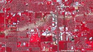 Oklahomas EF5 Tornado Scar Seen From Space  Video [upl. by Kristal]