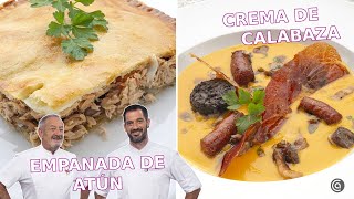 EMPANADA de atún y CREMA de CALABAZA con ibéricos  Joseba y Karlos Arguiñano [upl. by Aridnere]