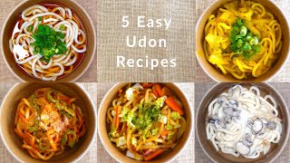 5 easy amp simple udon noodles recipes😋🥢 Japanese home cooking [upl. by Ahsilef935]