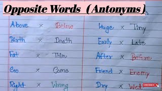 Opposite Words in English  विलोम शब्द Antonyms In English  Antonyms Words [upl. by Natividad385]