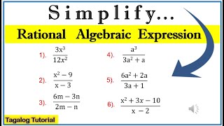 Tagalog Simplifying rational algebraic expression math8 rationalexpression simplifyrational [upl. by Temirf]