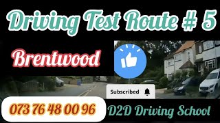 Brentwood Driving Test Route  5driving test testroute lesson [upl. by Sane]