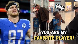 Aidan Hutchinsons Heartwarming Airport Encounter with a Young Detroit Lions Fan  Exclusive Video [upl. by Edrea411]