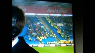 cardiff vs swansea hooligans in stands on live tele [upl. by Kcid300]