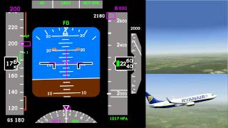 PFD in Action Boeing 737800 Takeoff from Eindhoven Airport FS2004 [upl. by Elvina]