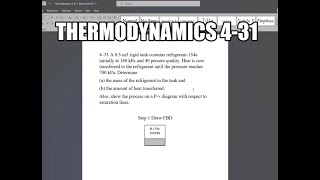 Thermodynamics 431 A 05m3 rigid tank contains refrigerant134a initially at 160 kPa and 40 [upl. by Ash]