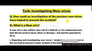 Nebosh IG1 Investigating Near Misses II Best answer writing contents II [upl. by Lleznod335]