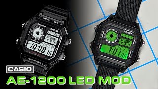 Casio AE1200 LED Mod  Casio Royale gets an upgrade with ultra bright green LEDs [upl. by Kemble]