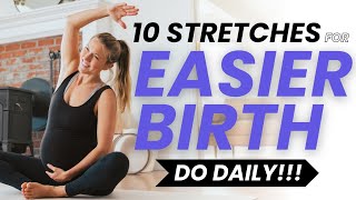 Best Pregnancy Stretches to Prepare For Birth  DO EVERYDAY [upl. by Cilurzo]