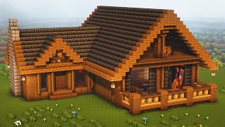 How To Build a Wooden Cabin Easily In Minecraft  Tutorial⚒️ [upl. by Leia150]