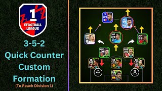 352 Quick Counter Custom Formation To Reach Division 1  New Formation  Top Pes Formation [upl. by Letizia]