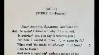 The Merchant of Venice Act 1 Scene 1 Lecture 1 [upl. by Aicile]