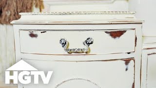 The Find amp The Fix How to Distress a Painted Dresser  HGTV [upl. by Melisenda139]