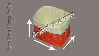 62  Größenberechnung Utensilo  Stoffbehälter  size calculation fabric box [upl. by Julita]