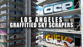 DRONESCAPE Graffitied Sky Scrapers Los Angeles [upl. by Saref]