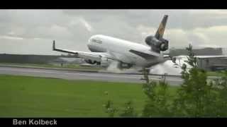 Lufthansa MD11 Smoky Landing HD [upl. by Tadashi]