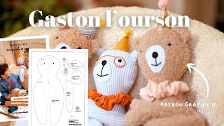 lourson Gaston  cousez votre doudou avec ce patron gratuit [upl. by Eciralc15]