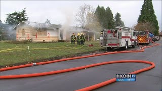 Recruits practice firefighting in donated Hillsboro home [upl. by Aerdnas]