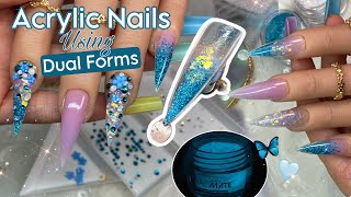 🦋 GLITTER Stiletto Nails USING DUAL FORMS 🦋 [upl. by Krysta]