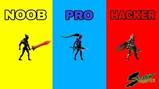 SHADOW FIGHTER  NOOB VS PRO VS HACKER [upl. by Nywg473]