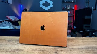 dBrand Real Tan Leather Skin for Macbook  Worth it [upl. by Zosima]