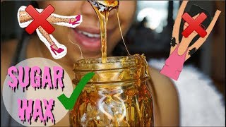 DIY SUGAR WAX 🍯 SMOOTH BUTTERY SKIN ALL SUMMER ☀️ [upl. by Ecinwahs]