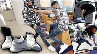 ALL WHITE YEEZYS PRANK THEY GOT PISSED [upl. by Aihsel]