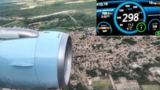 Flight SPEED and ALTITUDE Recording Airbus A320 Landing in Milano Malpensa [upl. by Airetak]