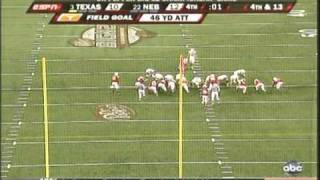 Texas Longhorns kick the Game Winning Field goal Big 12 Championship Game vs Nebraska Cornhuskers [upl. by Nueoht]