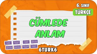 Cümlede Anlam 📙 tonguçCUP 1Sezon  6TURK6 2024 [upl. by Nairrod]