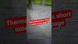 thermodynamics short notes in one page gate upscies mechanicalengineering gate2022 gate [upl. by Idok]