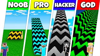 Minecraft Battle NOOB vs PRO vs HACKER vs GOD SUPER RAMP SPRINGBOARD BUILD CHALLENGE  Animation [upl. by Sulrac]