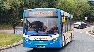 Route 59  NK59BNV36092  Stagecoach North East Dennis Dart SLF 4ADL Enviro 200 [upl. by Rabbaj]