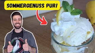 🍋 Das Beste ZITRONENEIS OHNE EISMASCHINE Einfaches Rezept mit NUR 3 ZUTATEN [upl. by Gerty]