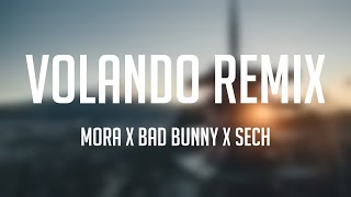 Volando Remix  Mora x Bad Bunny x Sech Letra 💗 [upl. by Aicina]