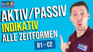 Aktiv und Passiv mit und ohne Modalverb in allen Zeitformen  DEUTSCH LERNEN [upl. by Rodgiva]