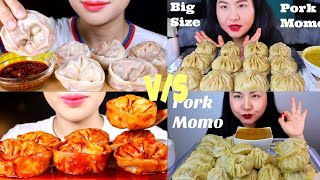 Dumplingsmomo eating mukbang compilation  MINEE VS DMAYA ASMR  satisfying bites 🥟🥟 [upl. by Ardnasil]