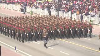 Gorkha regiment marches on Rajpath at Republic Day 23 Ayo Gorkhali The Gurkhas are upon you [upl. by Elleniad]