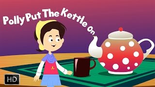 Polly Put The Kettle On  Nursery Rhymes With Lyrics  Baby Songs  Preschool Rhymes [upl. by Kellen302]