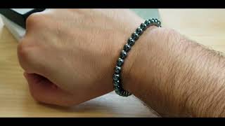 6mm Hematite Stretch Bead Bracelet Review  TheSteelShopcom [upl. by Onej]