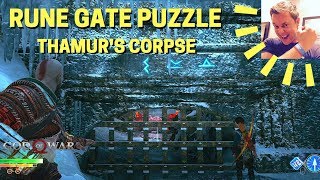 God of War Rune Gate Chest Puzzle Thamurs Corpse [upl. by Sugirdor]