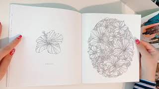 Flowerscape a Botanical Coloring Book Flip Through By Maggie Enterrios [upl. by Bernita]