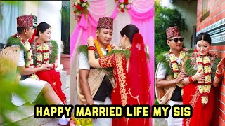 My sweet sister got married  traditional Gurung wedding🥰 ❤️KanXa RocKs YOman BOOM😎🤘👊 [upl. by Neall]